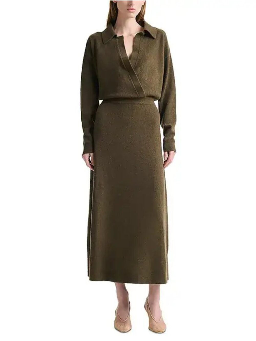 Altuzarra Madleen Cashmere Midi Dress Twisted Vine Melange S NWT